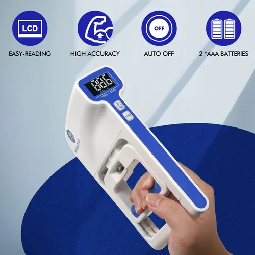 Vista 6 de Digital Grip Strength Tester, 265 lb Hand Dynamometer, White