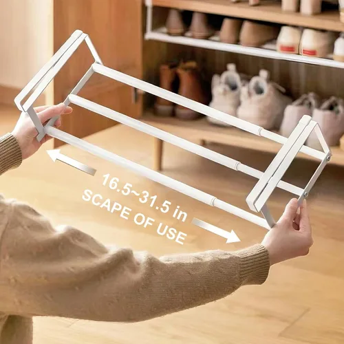 Vista 4 de Organizador expandible para zapatos, estante ajustable para zapatos y estante debajo del gabinete, para almacenamiento y organización de zapatos