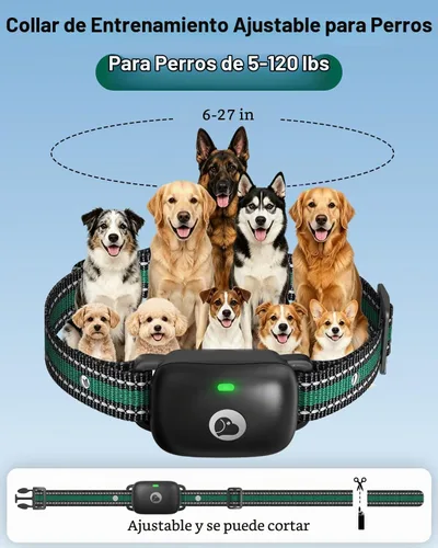 Vista 5 de Collar de choque para perros, collar de entrenamiento impermeable 1 perro (negro)