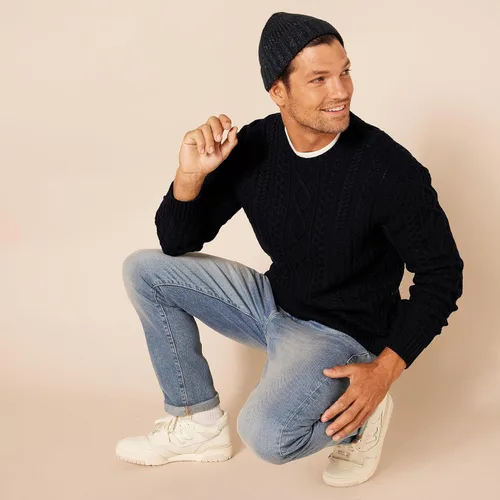 Vista 5 de Suéter de manga larga para hombre Tienda Essentials, 100% algodón, cuello redondo