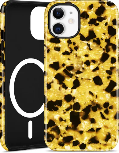 Vista 100 de Jusy Compatible con MagSafe Brown Tortoise Shell Print Phone Case para iPhone 7/8/SE, funda protectora magnética de lujo de TPU suave