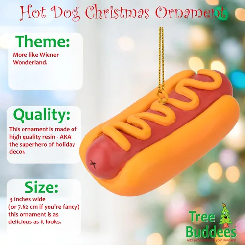Vista 2 de Tree Buddees Decoración navideña de comida para perros calientes