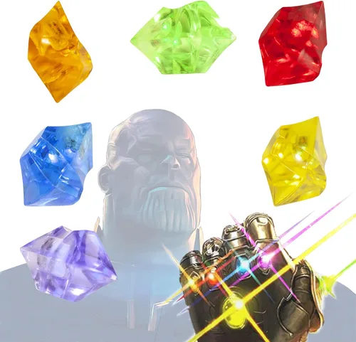 Vista 7 de Gema infinita de inducción inalámbrica los mejores Thanos con piedras de bricolaje piedra de guerra infinita imanes iluminados tiempo Marvel