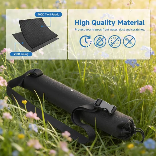 Vista 5 de Funda de transporte de viaje para selfie stick todo en uno, soporte extensible para trípode para teléfono celular con control remoto, bolsa