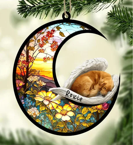 Vista 29 de Atrapasoles conmemorativo personalizado para perros, adorno navideño de Airedale Terrier, recuerdo por pérdida de mascota, regalos conmemorativos