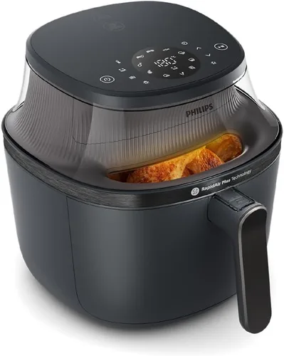 Vista 2 de Philips Freidora de aire serie 3000 con ventana, 16 formas de cocinar, 6.5
