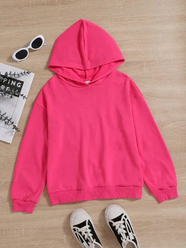 Vista 2 de Floerns Sudadera con capucha de manga larga con estampado gráfico de corazón para niñas