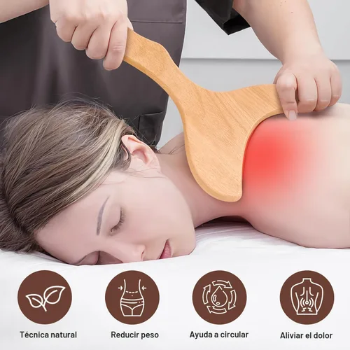 Vista 2 de JUANWAN Herramientas de masaje de terapia de madera 12 en 1, masajeador de drenaje linfático, masaje de madera, herramientas de escultura corporal