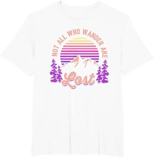 Vista 61 de Not All Who Wander Are Lost Vintage Mountains - Camiseta de senderismo, Negro, S