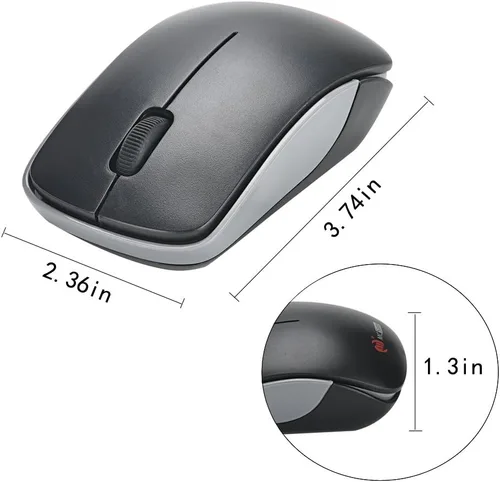 Vista 4 de MCSaite 2.4G Slim Ratón inalámbrico con Nano Receptor (negro)