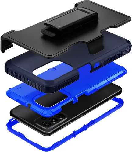 Vista 8 de Funda resistente para Samsung Galaxy A23 5G 4G, con clip para cinturón y soporte, resistente a prueba de golpes, funda protectora de cuerpo Negro