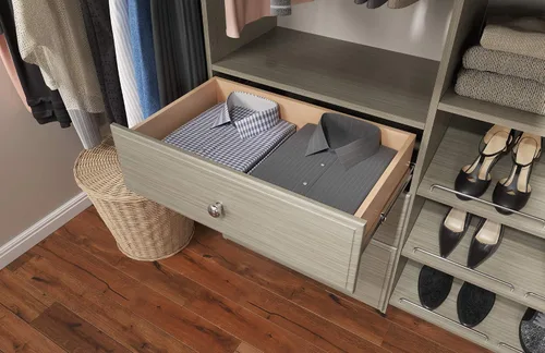 Vista 6 de Easy Track PH45-CG Kit de organizador de armario de madera de doble torre, gris desgastado