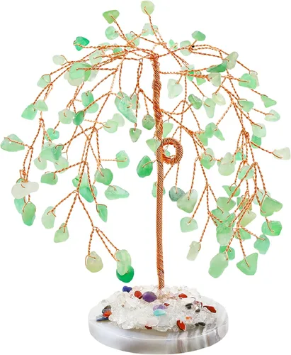 Vista 7 de ZHIYUXI Árbol de cristales de chakra, regalos para hombres y mujeres, decoración de habitación, accesorios de escritorio para el hogar, piedras
