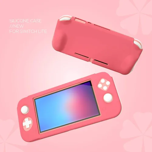 Vista 4 de Funda Grip para Nintendo Switch Lite, funda de silicona para Nintendo Switch Lite - Coral