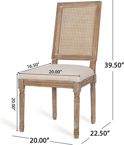 Vista 3 de Christopher Knight Home Regina Silla de comedor, madera, beige + natural