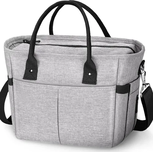 Vista 10 de KIPBELIF Cute&Classy Bolsas de almuerzo aisladas espaciosas para mujeres - Bolsa de mano grande elegante y funcional para adultos para trabajo