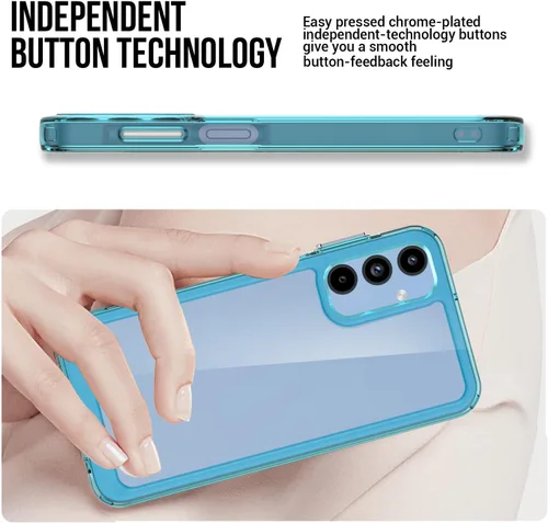 Vista 4 de Funda para teléfono Samsung Galaxy-A15-5G: Cubierta de teléfono a prueba de golpes de grado militar con protector de pantalla de vidrio templado