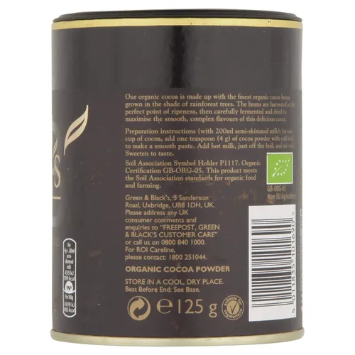 Vista 4 de GREEN & BLACKS Cacao Orgánico en Polvo, 125 GR