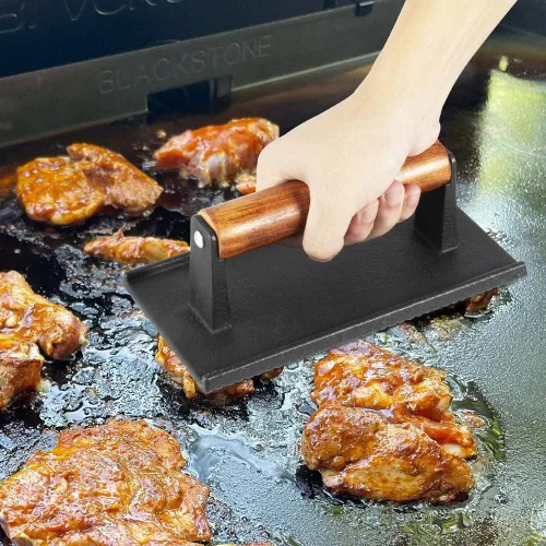 Vista 7 de Kit de prensa de parrilla rectangular de 12" y parrilla de hierro fundido