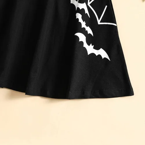 Vista 7 de Vestidos de fiesta de princesa sin mangas con estampado de dibujos animados para niños y niñas, vestido de fiesta de princesa (negro, 9-10 años)