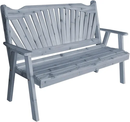 Vista 8 de Furniture Barn USA Pine - Banco de jardín Fanback de 4 pies, color negro