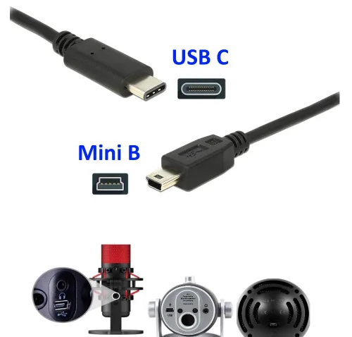 Vista 2 de Cable USB C tipo C para Blue Yeti Black Out, micrófono USB Blue Snowball iCE, compatible con nueva PC, laptop, iPhone 15 16, smartphone, MacBook