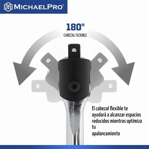 Vista 3 de MichaelPro Barra disyuntora de extensión de 1/2 pulgada x 24 pulgadas, acero Cr-V premium MP007006