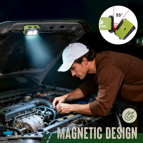 Vista 5 de Mossy Oak - Linterna frontal de 600 lúmenes, doble potencia con sensor de movimiento e imán Dual Power Source, Magnetic Base, Dimmable Design
