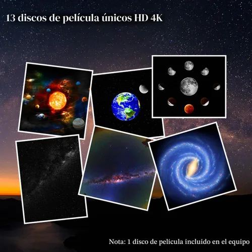 Vista 3 de Proyector de galaxia para dormitorio, proyector de estrellas planetario 13 en 1 con sistema solar y constelación, proyector de luz de galaxia