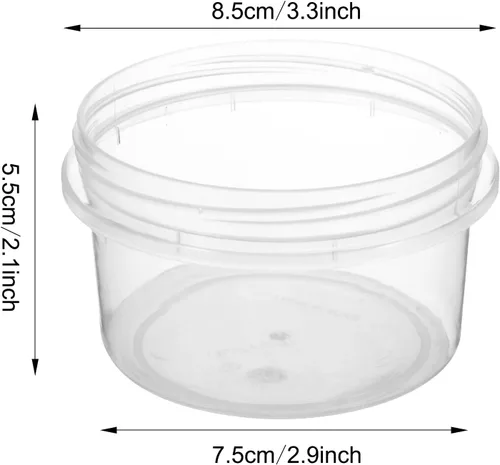 Vista 2 de Ziliny Recipientes de plástico reutilizables de 7 onzas con tapas, tarros de almacenamiento de alimentos, contenedores apilables multicolores