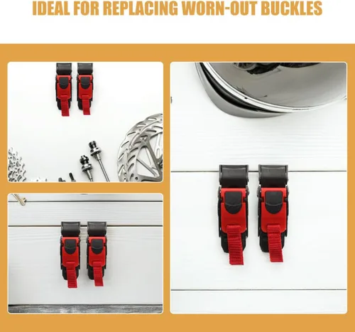 Vista 7 de 4pcs Motorcycle Helmet Chin Strap Buckle Replacement Kit with Metal Lock Buckles, Easy-pull Quick Release Clips for Universal Electric Motorcycle