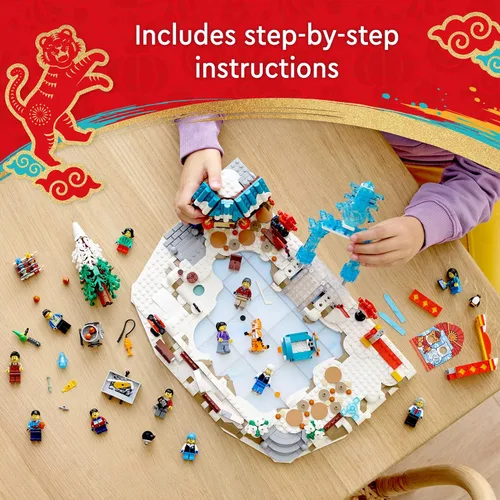 Vista 5 de LEGO Kit de construcción del Festival de Hielo Lunar New Year 80109; juguete de regalo para niños de 8 años en adelante; juego de construcción