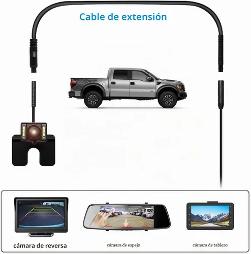 Vista 6 de Cable de extensión de cámara de respaldo 5P de 16.5 pies