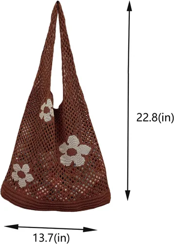 Vista 3 de Bolso Hobo para mujer de color de contraste de gran capacidad, bolso de hombro de moda para mujer