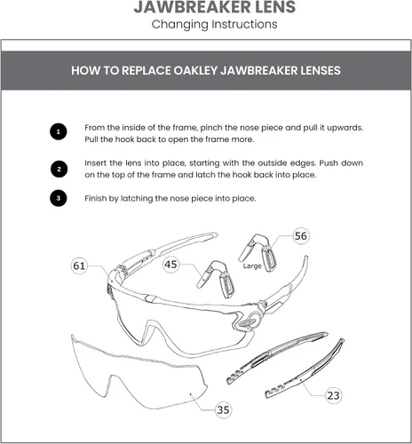 Vista 5 de OAKLEY Original Jawbreaker Replacement Lenses For Men For Women+ Bundle Microfiber Pouch -FRAMES NOT INCLUDED