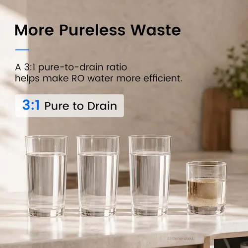 Vista 8 de Purewell Sistema de filtro de agua de ósmosis inversa sin tanque U01 800 Blanco