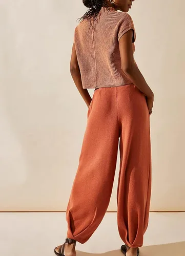 Vista 3 de Aimiray Conjunto de sudadera de dos piezas para mujer, sudadera de punto y pantalones cónicos sueltos, conjuntos de ropa de descanso