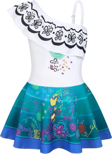 Vista 2 de COTRIO Trajes de baño para niñas, traje de baño de 2 piezas, Mirabel, Isabella, bikini Dolores, tankini Madrigal, traje de baño de aventura familiar