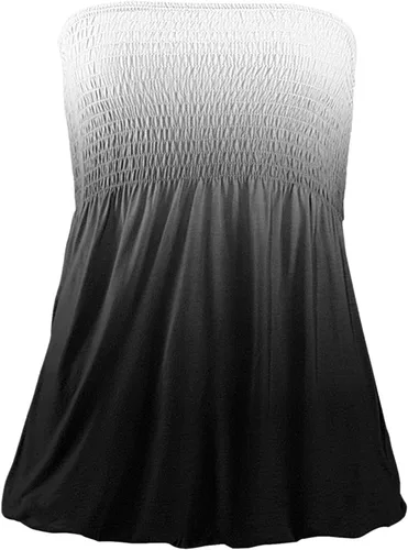 Vista 4 de Blusas sin mangas con hombros descubiertos para mujer, con estampado elástico, estilo casual, holgadas, para verano