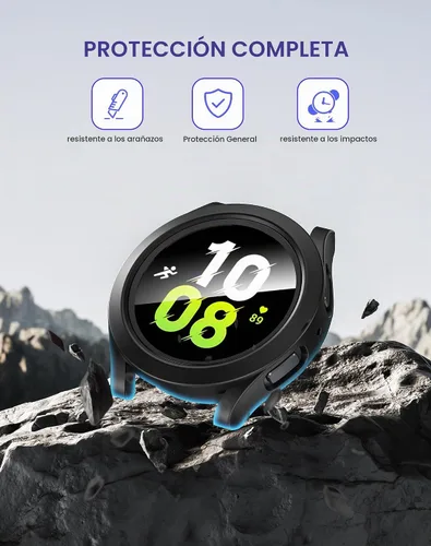 Vista 4 de Goton Funda impermeable para Samsung Galaxy Watch 5/4/FE Protector de Negro