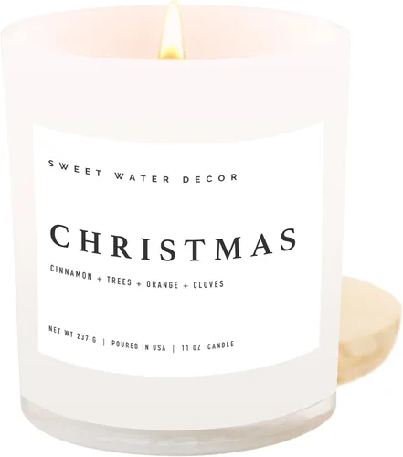 Vista 27 de Sweet Water Decor - Vela de soja Cashmere and Vanilla, aroma cachemira suave, sándalo, jazmín y vainilla, frasco blanco de 11 onzas + tapa