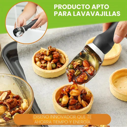 Vista 7 de Spring Chef Cuchara de helado de metal resistente con mango de agarre suave Gris