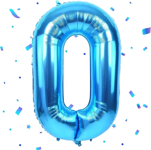 Vista 175 de Globos gigantes de helio de aluminio de 40 pulgadas, color negro, globos digitales grandes del número 0 para decoración de fiesta de cumpleaños