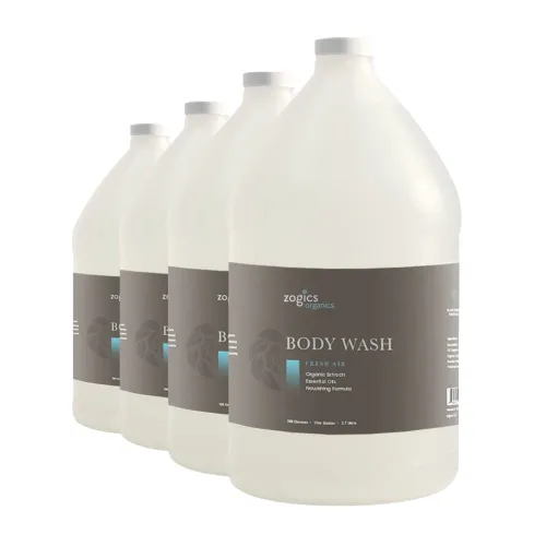 Vista 2 de Zogics Organics Gel de baño – Gel de baño hidratante para hombres y mujeres, fórmula a base de plantas hecha con aceites esenciales y leche