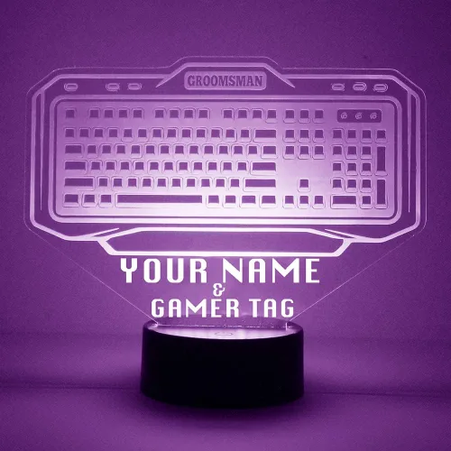 Vista 26 de MMS Arcade - Luz nocturna personalizada con control remoto, lámpara de luz LED grabada personalizada con tu nombre o texto, luz nocturna de juego