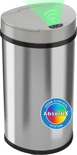 Vista 9 de iTouchless Cubo de basura de cocina con sensor de 50 litros/13 galones, a prueba de perros, con bloqueo de tapa y filtro de olor AbsorbX, tapa sin