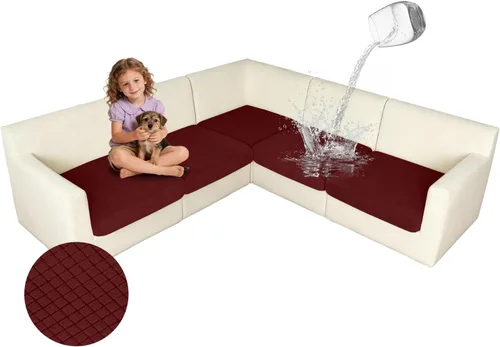 Vista 22 de ALIECOM Fundas 100% impermeables para sofá seccional esquinero en forma de L, fundas de cojín de jacquard elásticas para mascotas y perros