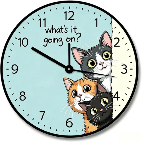 Vista 20 de Farmhouse Silent Wooden Wall Clock Non-Ticking Battery Operated 10" Retro Rustic Arabic Numerals Colorful Decorative Small Wall Clocks for Living