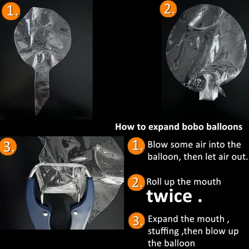 Vista 2 de Máquinas de rellenar globos, kit de relleno para globos transparentes, globos Bobo, globos de látex, globos de burbujas para confeti, rosas y flores