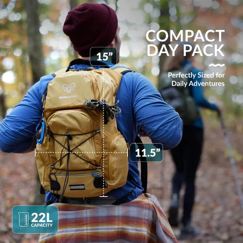 Vista 5 de Mochila de Hidratación Water Buffalo - Mochila de Senderismo Sherpa 22L con Vejiga de Agua - Mochila de Agua para Senderismo con Cremalleras